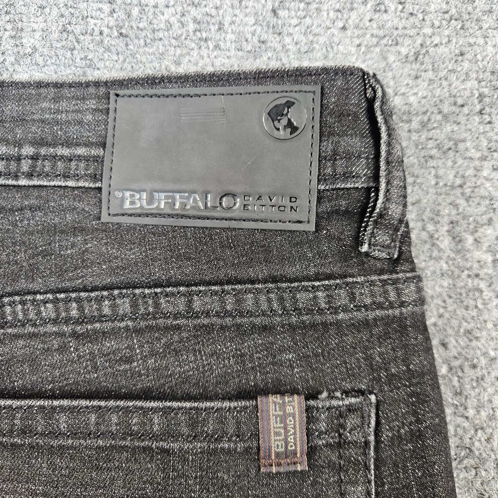Buffalo David Bitton Jackson Straight Stretch Jeans Mens 32x32 Faded Black Denim - Picture 10 of 11